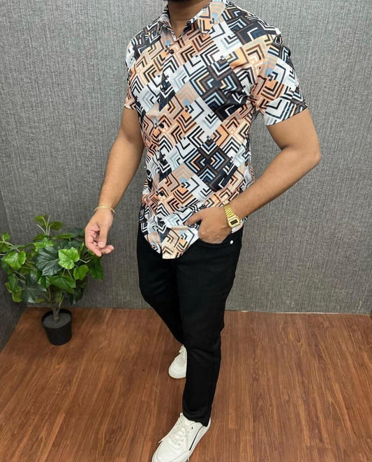 Diamond Men’s Short Sleeve Cotton Shirt Men’s Shirt Shopin Di Apparels