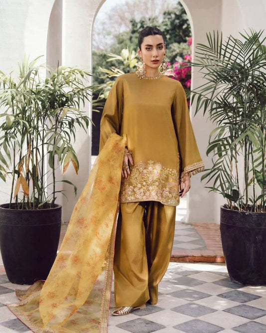French Crep Silk Designer Suit Ready to Wear Designer Suits Shopin Di Apparels 