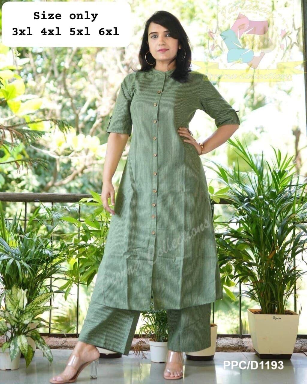 Green Co-Ord Set A Line Kurti with plazzo Kurti with plazzo Shopin Di Apparels 