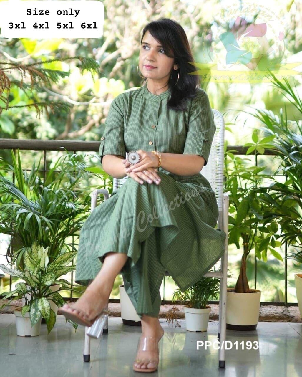 Green Co-Ord Set A Line Kurti with plazzo Kurti with plazzo Shopin Di Apparels 