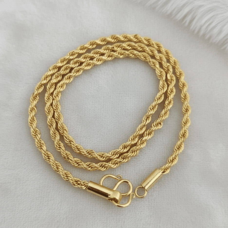 Impon Rope 40grm look chain with Lakshmi Elephant AD Stone Pendant Impon Chain and Pendant Shopin Di Apparels Chain 