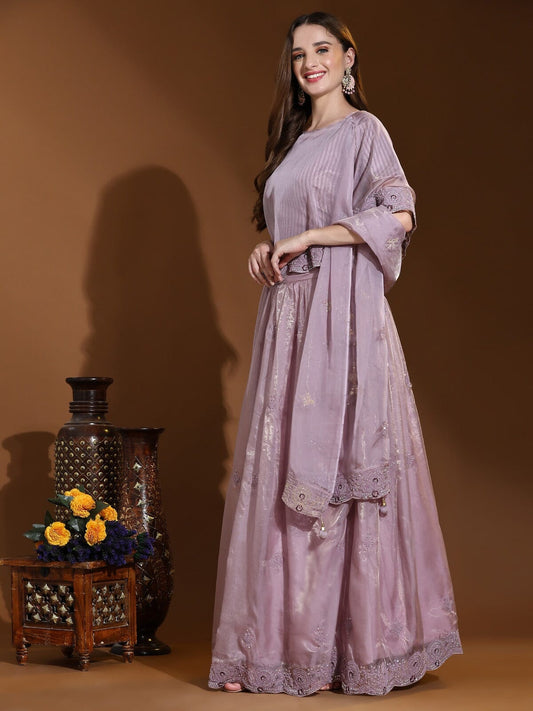 Lavender Purple Poncho style Ready to Wear Designer Lehenga Choli Suit 3pc Lehenga's Shopin Di Apparels 