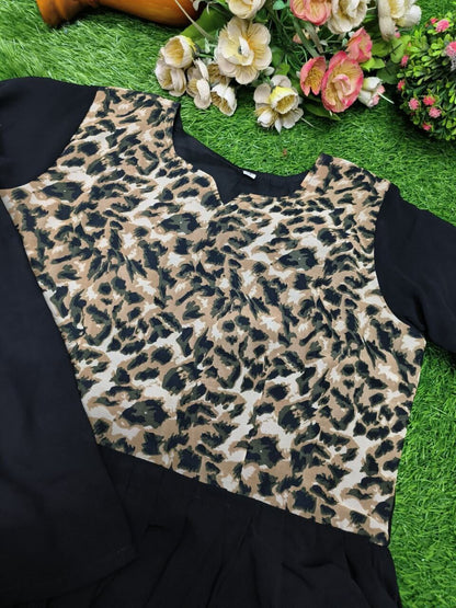 Leopard Print Georgette Naira Cut Gown Gowns Shopin Di Apparels 