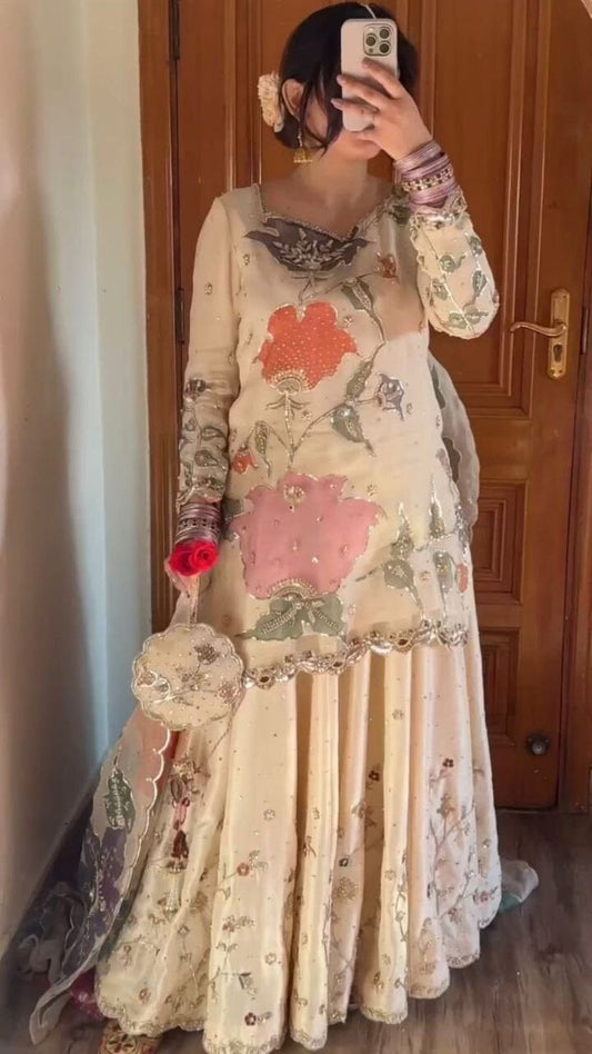 LG 1877 Sequence work Gharara Suit Ready Made Designer Suits Shopin Di Apparels 