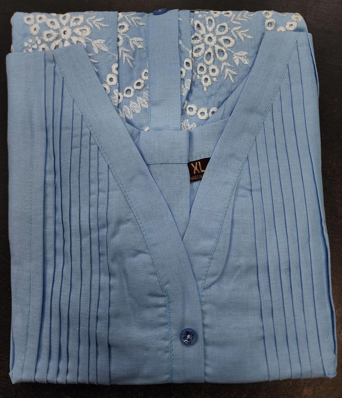 Light Blue Slim Fit Short Denim Kurti Kurti Shopin Di Apparels 