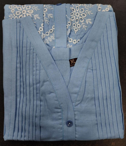 Light Blue Slim Fit Short Denim Kurti Kurti Shopin Di Apparels 