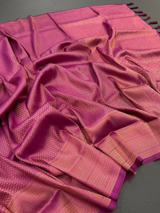 Majenta Kubera Pattu Silk Saree Rich Pallu & Brocade Kubera Silk Blouse Silk Saree Shopin Di Apparels 
