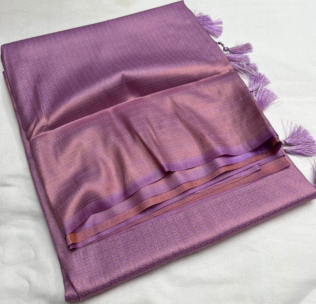 Onion Kubera Pattu Silk Saree Rich Pallu & Brocade Kubera Silk Blouse Silk Saree Shopin Di Apparels 