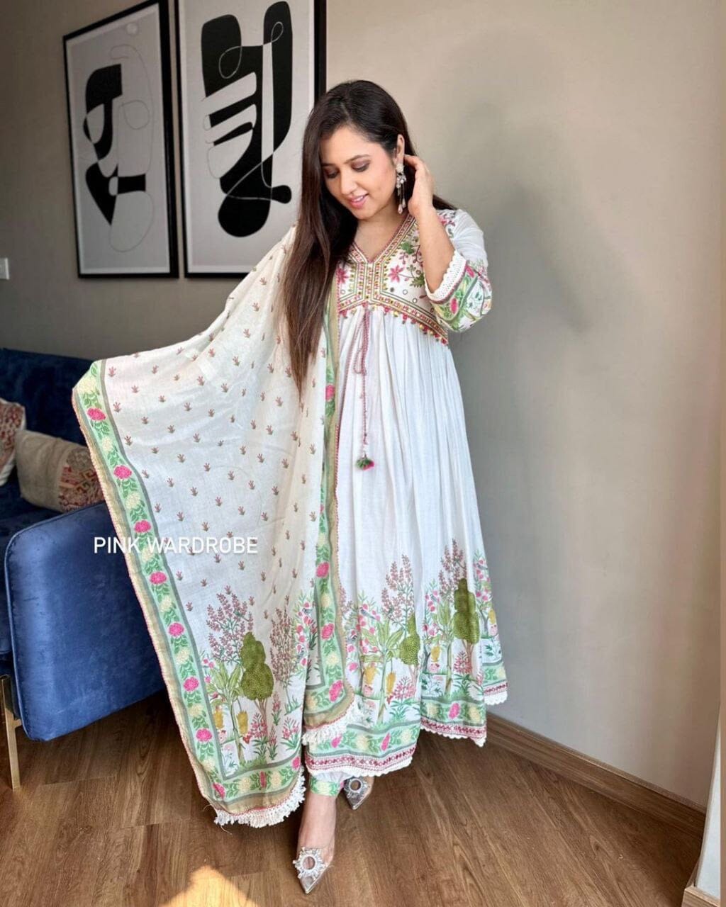 Pakistani Muslin Alia Cut Handwork Designer Suit Ready Made Designer Suits Shopin Di Apparels 