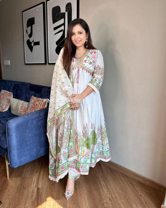 Pakistani Muslin Alia Cut Handwork Designer Suit Ready Made Designer Suits Shopin Di Apparels