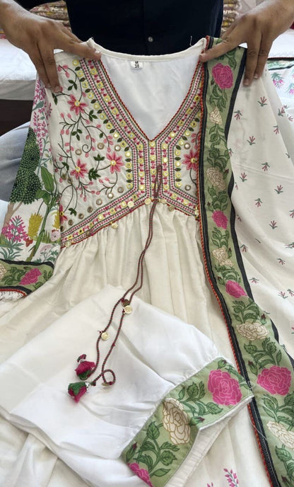 Pakistani Muslin Alia Cut Handwork Designer Suit Ready Made Designer Suits Shopin Di Apparels 