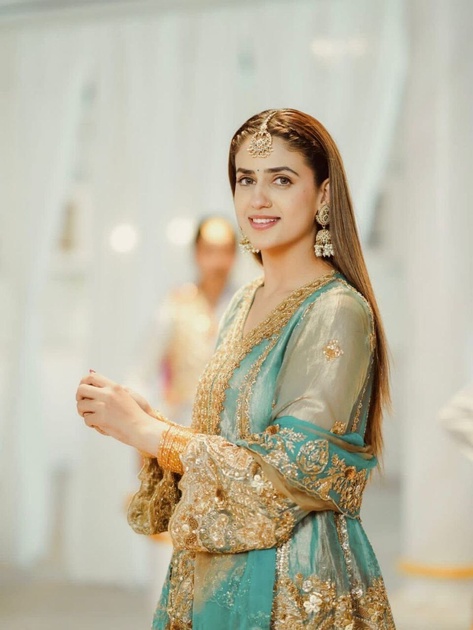 Pastel Green Designer Sequence Work Sharara Suit Ready to Wear Designer Suits Shopin Di Apparels 