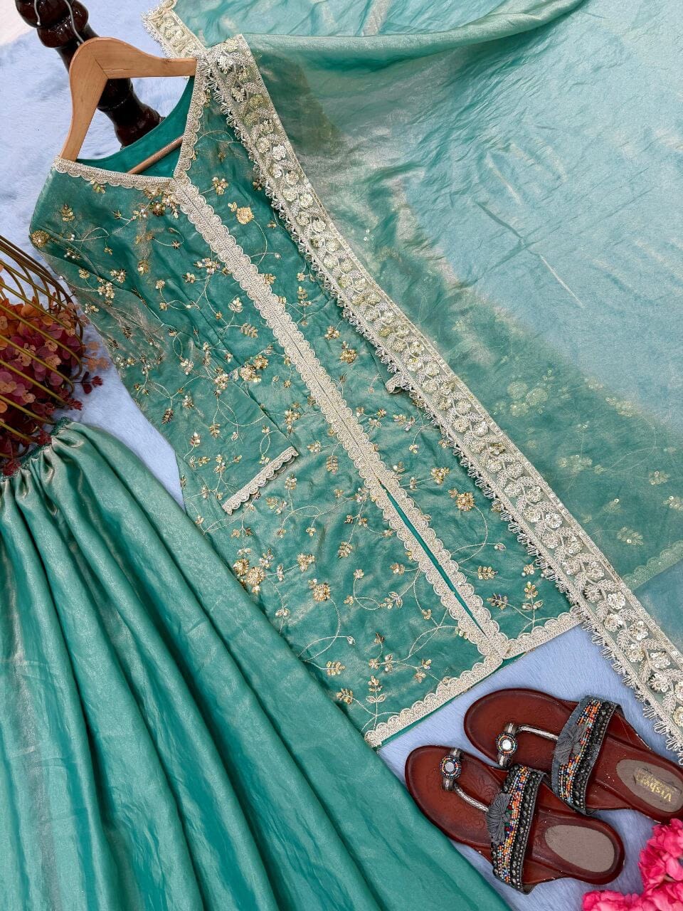 Pista Fendi Silk Designer Plazzo Suit Ready to Wear Designer Suits Shopin Di Apparels 