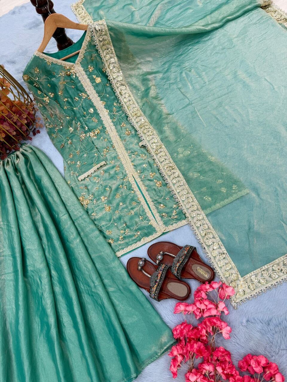 Pista Fendi Silk Designer Plazzo Suit Ready to Wear Designer Suits Shopin Di Apparels 