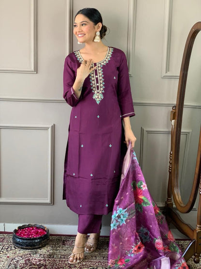 Pure Viscose Chander Designer Kurti with Tissue SilkDupatta and Bottom Kurti with Bottom and Dupatta Shopin Di Apparels 