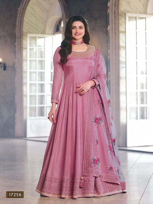 Rose Pink Hot selling Anarkali Suit Ready Made Designer Suits Shopin Di Apparels