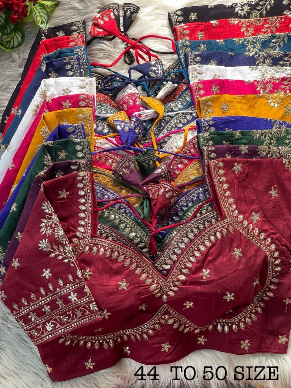 Royal Jodha Style Bridal Readymade Plus Size Blouse in 12 Colors Readymade Blouse Shopin Di Apparels 