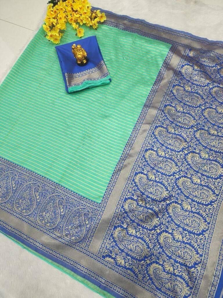 Sneha Blue Soft Lichi Silk Saree Silk Saree Shopin Di Apparels 