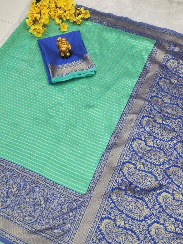 Sneha Blue Soft Lichi Silk Saree Silk Saree Shopin Di Apparels 