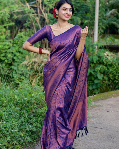 Soft Lichi Silk Saree with blouse in 5 colors Shopin Di Apparels 