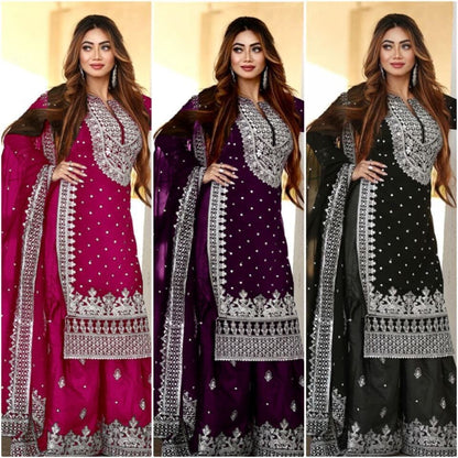 SSR 449 Heavy Embroidered Sequence work Designer Readymade Gharara Suit in 3 colors Ready Made Designer Suits Shopin Di Apparels 