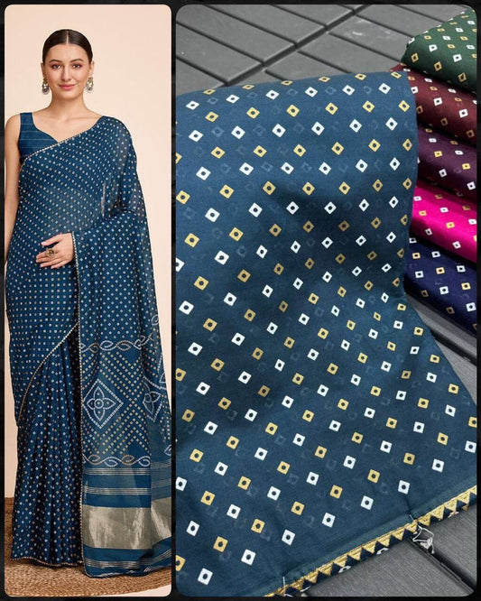 Teal Blue Silver Zari Weaving Pattu Border Soft Silk Kalamkari Printed Saree Designer Saree Shopin Di Apparels 