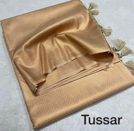 Tussar Kubera Pattu Silk Saree Rich Pallu & Brocade Kubera Silk Blouse Silk Saree Shopin Di Apparels 