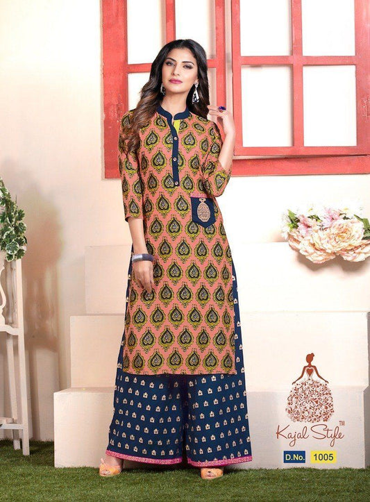 1005 FASHION BIBA  VOL-1 Kurti & Plazzo Set - Shopindiapparels.com