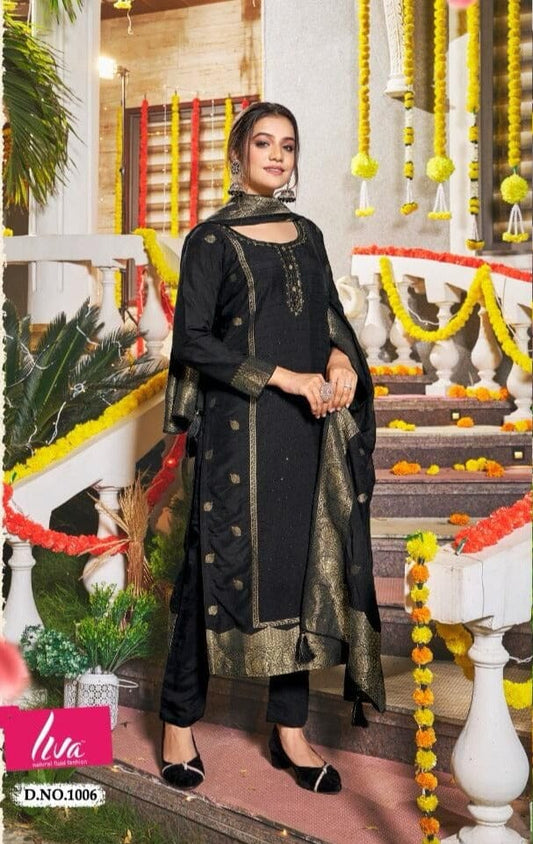 1006 Pure Viscose Banarasi Handwork Ready Made Designer Suit Designer Suits Shopin Di Apparels 