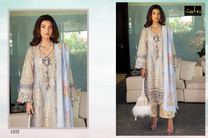 1032 Elaf Designer Lawn Cotton Suit Designer Suits Rawayat 