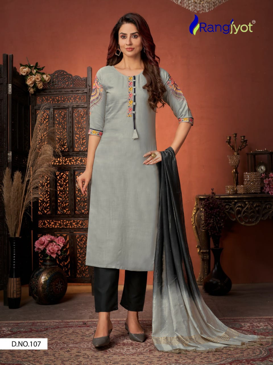 107 Rangyot Festive wear Rayon Readymade Suit Designer Suits Shopindiapparels.com 