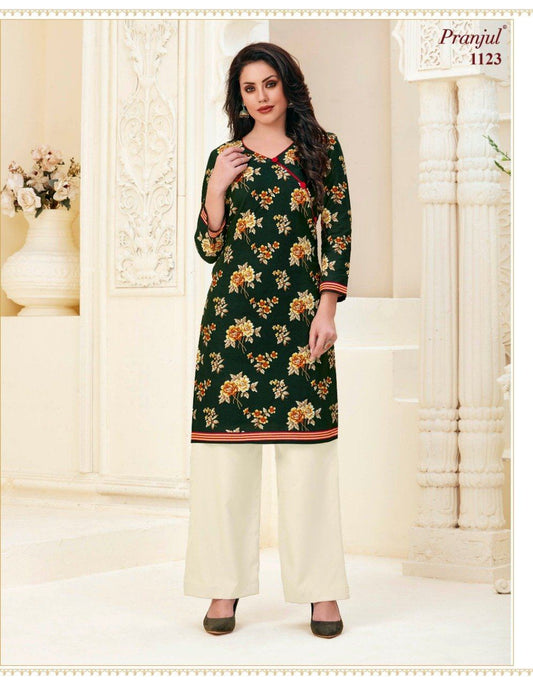 1123 Pranjul Pari Designer Cotton Kurti Kurtis Pranjul 