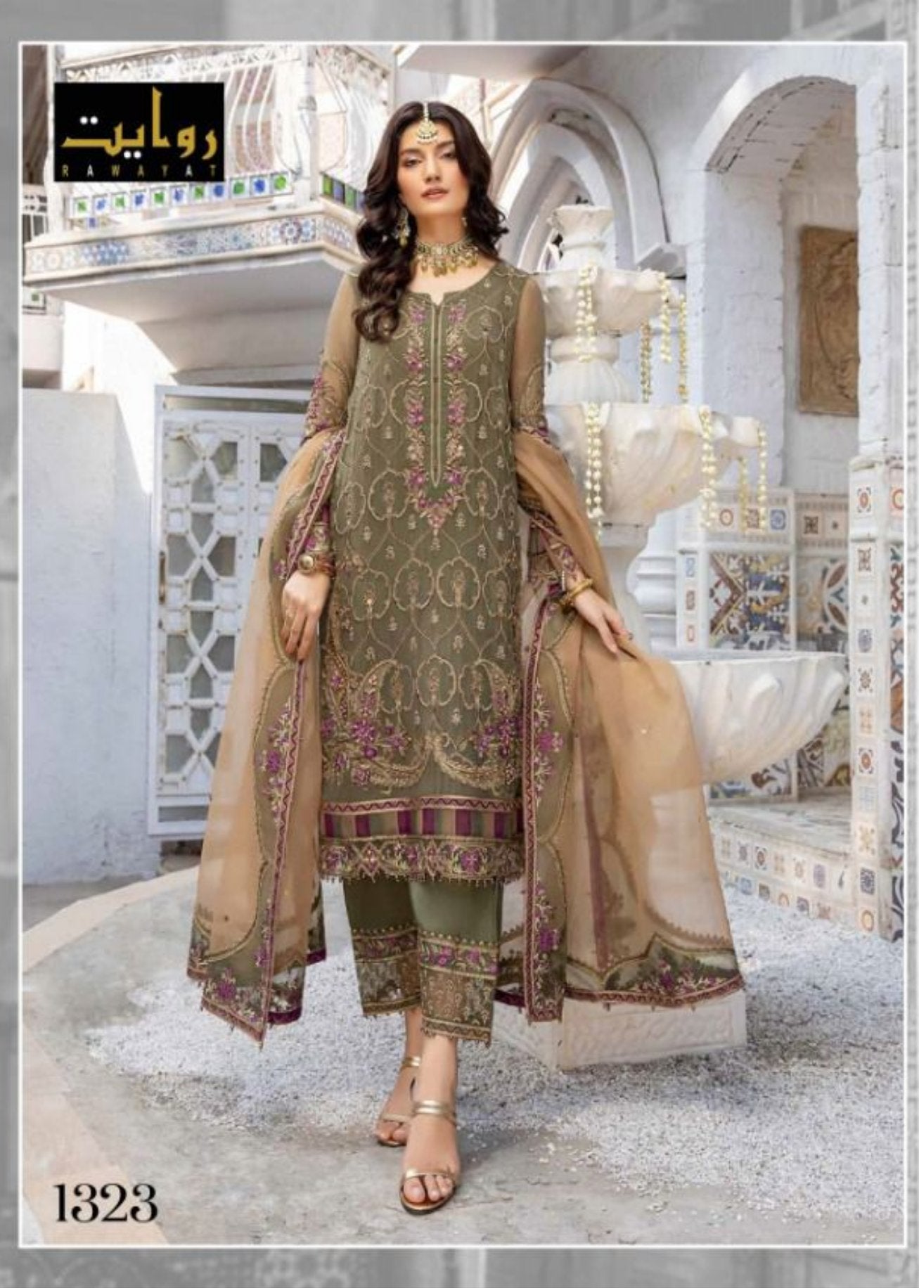 1323 Charizma Wedding Wear Georgette Pakitstani Suit Shopindiapparels.com 