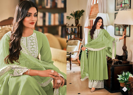 1341 B Eba Dil Noor Festive Wear Embroidery Plazzo Suit Designer Suits Eba 