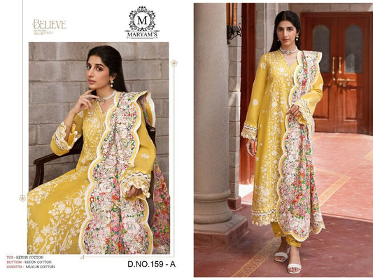 159A Maryams Rayon with Cotton Embroidery Salwar Kameez Designer Suit Designer Suits Maryams 
