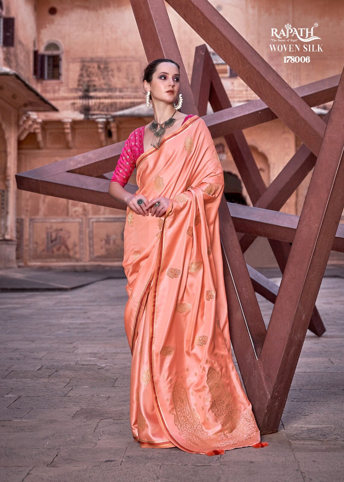 178006 Rajpath Neha Silk Satin Weaving Saree Silk Saree Shopin Di Apparels 
