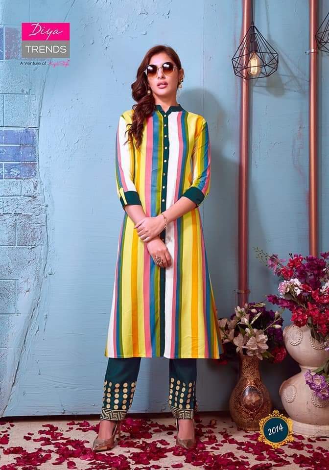 2014 Globus City New Fancy 2pc Kurti & Bottom Set - Shopindiapparels.com