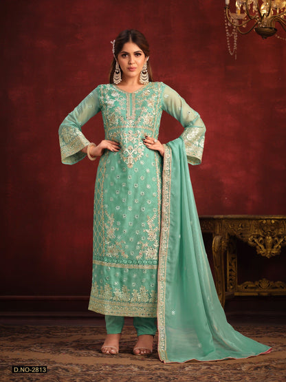 2813 Twisha Viscose Organza Festive Wear Designer Salwar Kameez Suit Designer Suits Shopin Di Apparels 