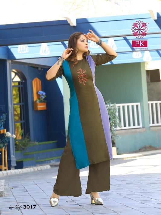 3017 Lifestyle Rayon Printed Casual Kurti Kurtis Aradhana Fashion 