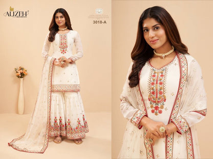3018 A Heavy Georgette Embroidered Plazzo Suit designer Suits Alizeh 