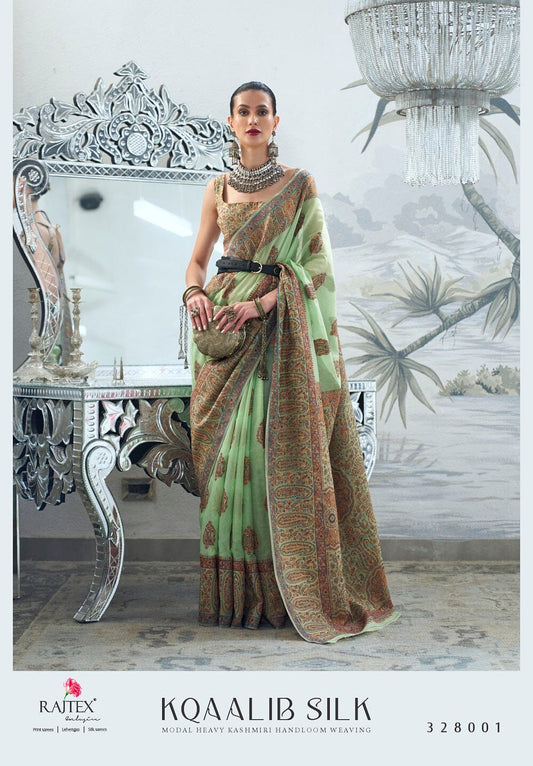 328001 Rajtex Kqaalib Silk Heavy Handloom Weaving Saree Silk Saree Rajtex 