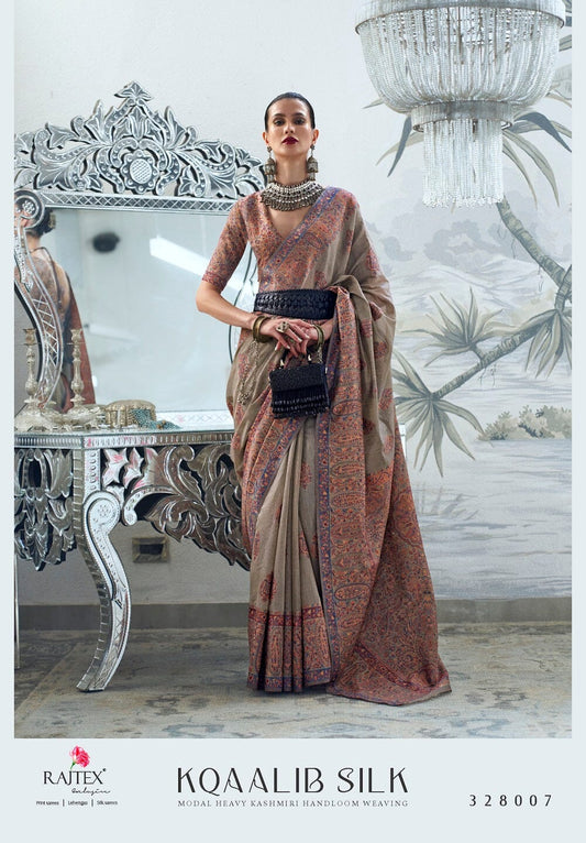 328007 Rajtex Kqaalib Silk Heavy Handloom Weaving Saree Silk Saree Rajtex 