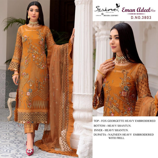 3803 E.A Designer Serene Fox Georgette Pakistani Suit Designer Suits Shopindiapparels.com 