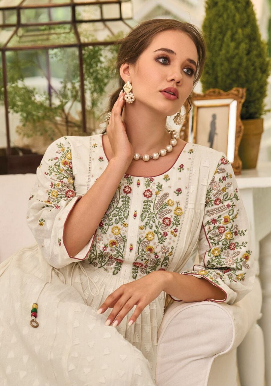 41011 Pure Cotton Pakistani Designer Gown with Dupatta Gown with Dupatta shopindi.sg 