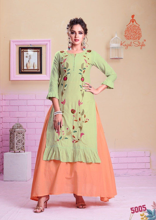 5005 Kajal Style F Season Cotton Inner with Seperate Koti - Shopindiapparels.com