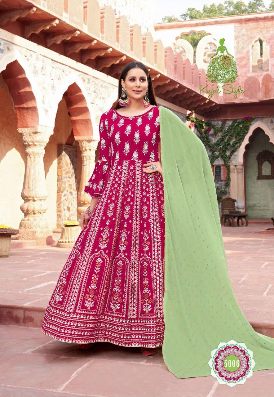 5006 Kajal Style Gulzar Designer Gown with Dupatta Designer Suits KAJAL STYLE 