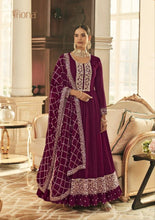 Load image into Gallery viewer, 51000A Dark Purple Georgette Heavy work Anarkali Suit Designer Suits Shopindiapparels.com 