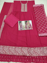 Load image into Gallery viewer, 51000A Pink Georgette Heavy work Anarkali Suit Designer Suits Shopindiapparels.com 