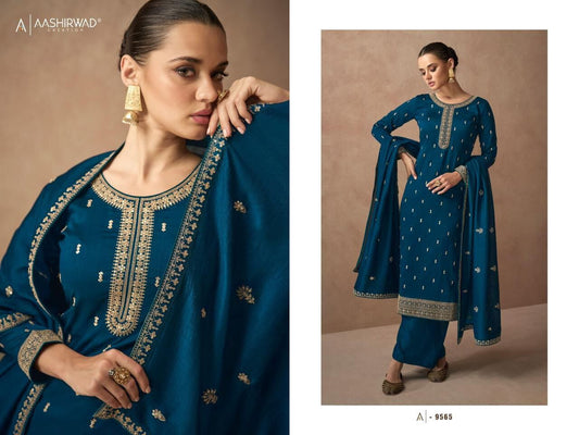 9565 Gulmohar Premium Silk Designer Suit designer suits AASHIRWAD 