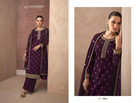 9566 Gulmohar Premium Silk Designer Suit designer suits AASHIRWAD 